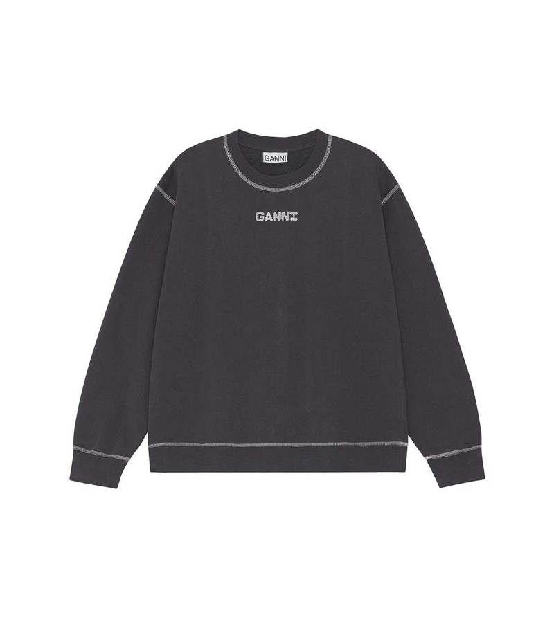Ganni Isoli Relaxed Sweatshirt - Phantom | Garmentory