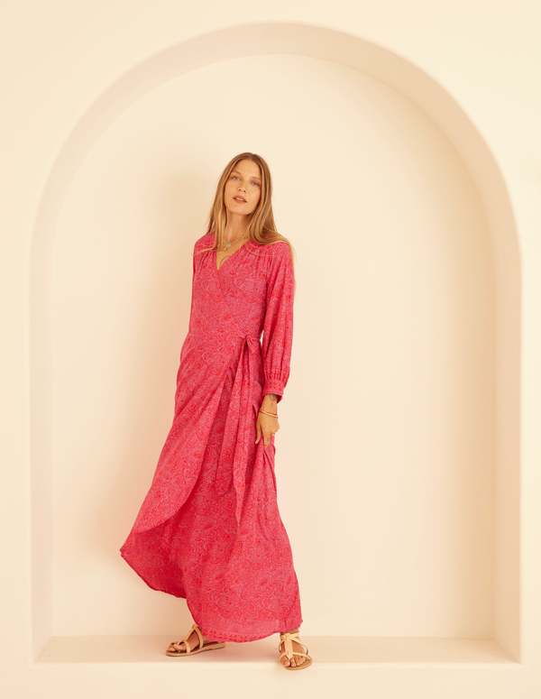 Natalie Martin Kate Long Sleeve Dress - Shangri-La Raspberry | Garmentory