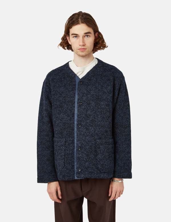 Engineered Garments Knit Cardigan - Heather Navy Blue | Garmentory