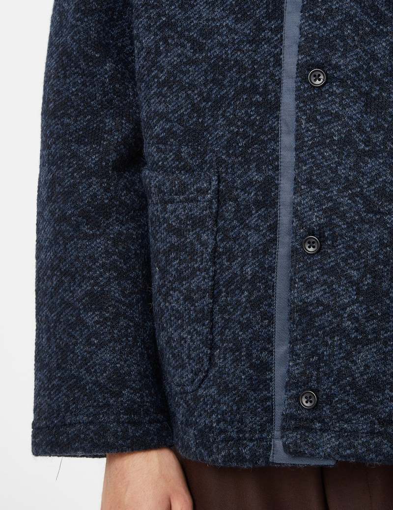 Engineered Garments Knit Cardigan - Heather Navy Blue
