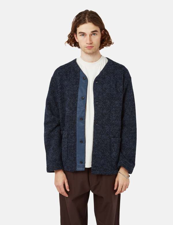 Engineered Garments Knit Cardigan - Heather Navy Blue | Garmentory