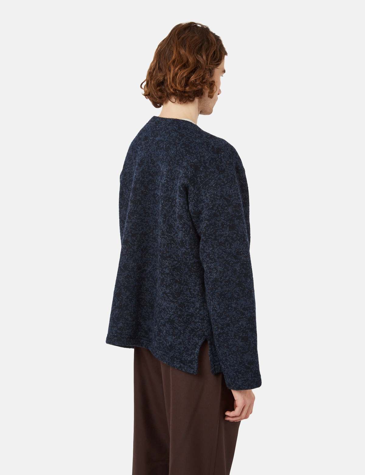 Engineered Garments Knit Cardigan - Heather Navy Blue | Garmentory