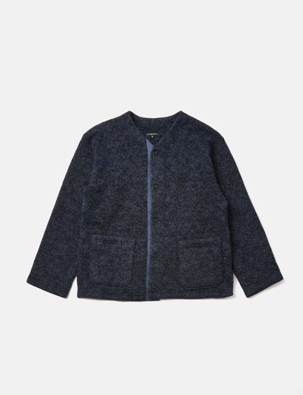 Engineered Garments Knit Cardigan - Heather Navy Blue