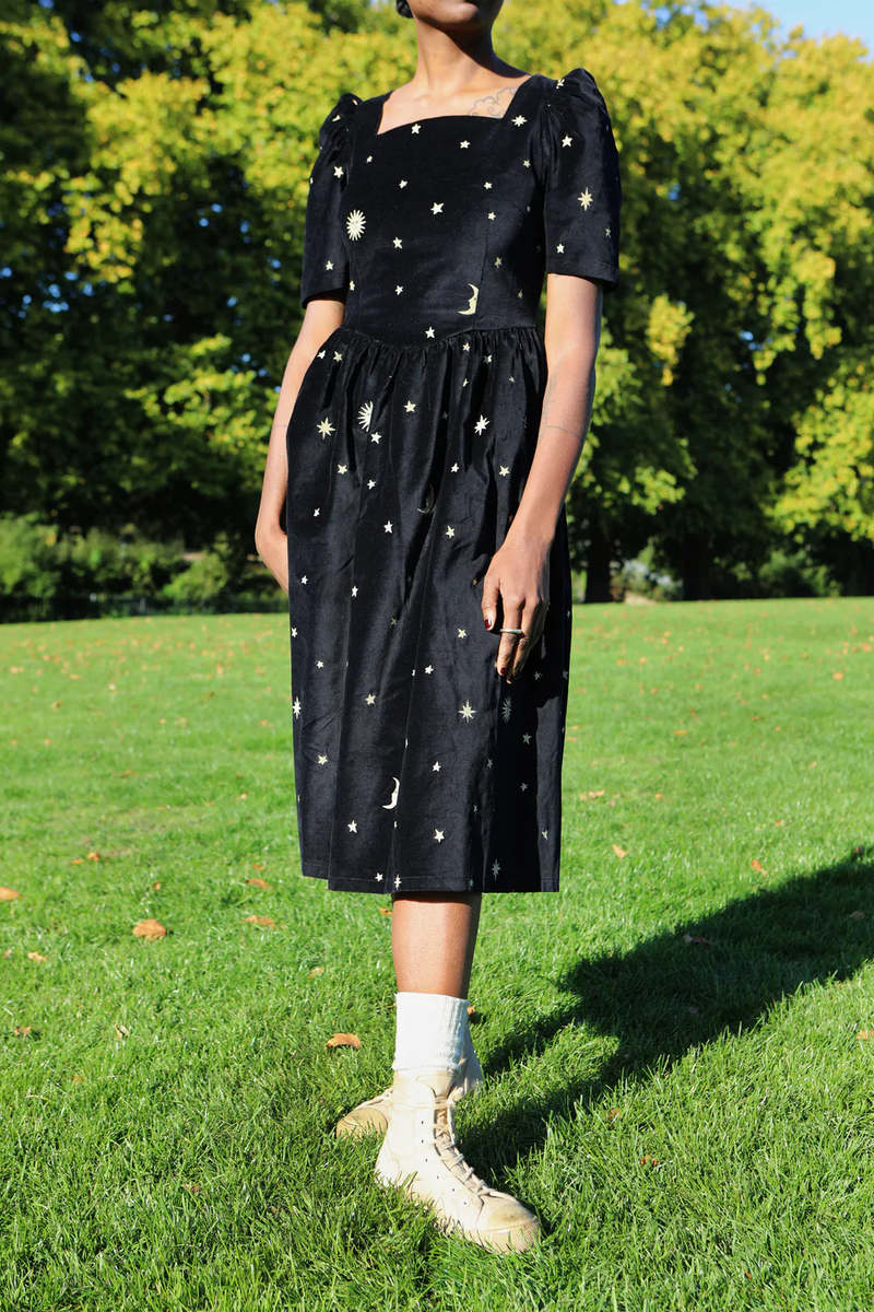 knee length dresses for ladies Morning Meadow Ruched Tiered Midi Dress – VICI main image 0