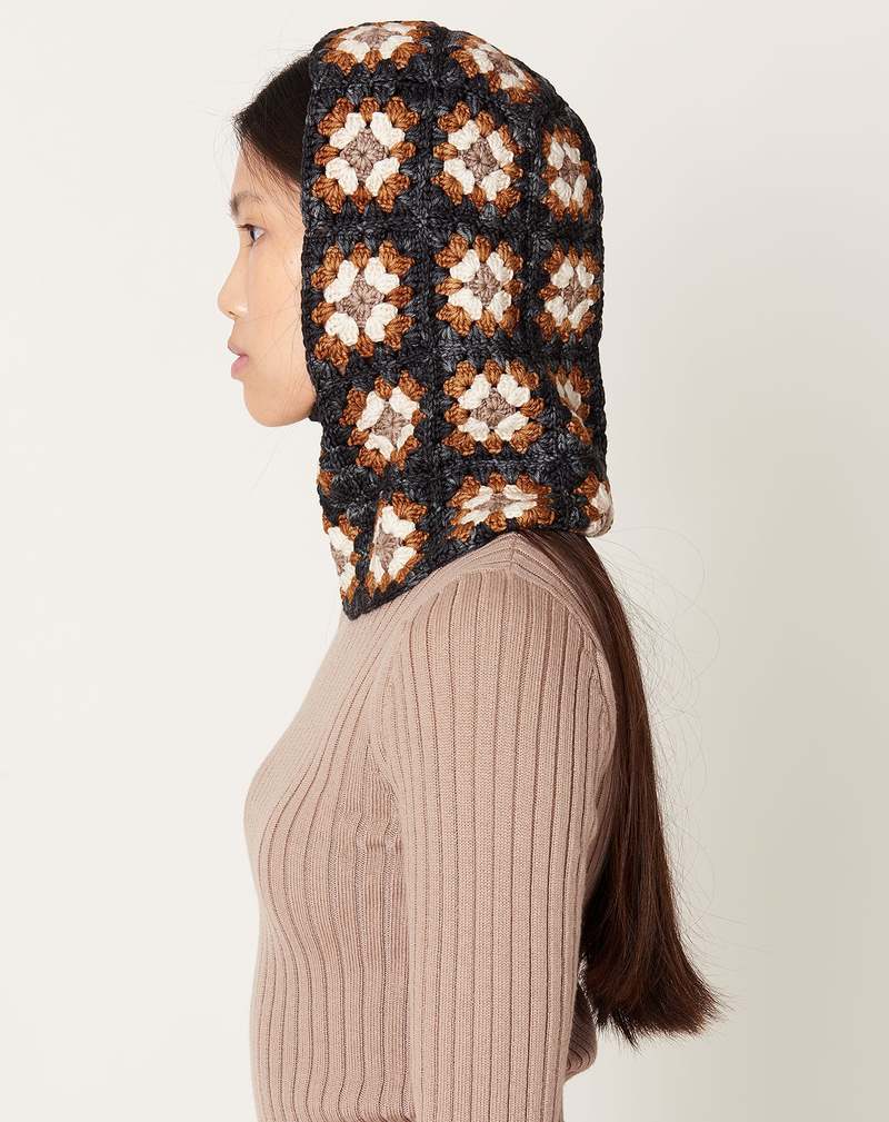 ＜Misha＆Puff＞CROCHET BALACLAVA/バラクラバ Misha & Puff Agnese Crochet Balaclava - Licorice | Garmentory