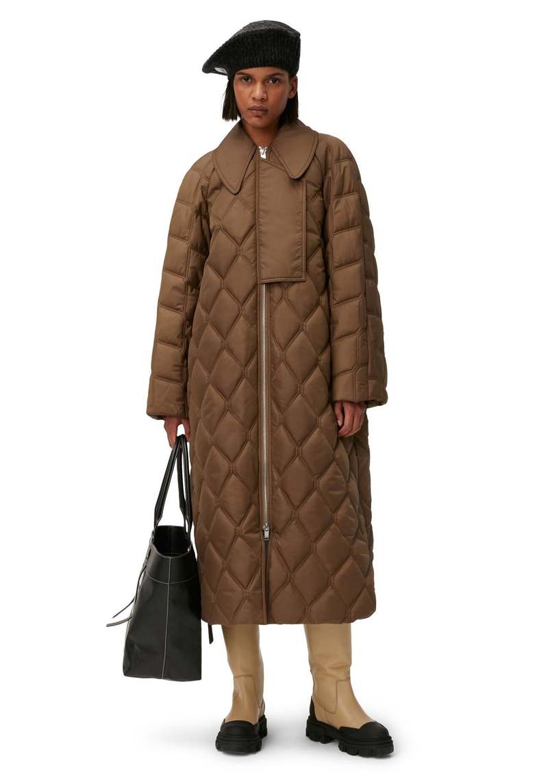 完売品　GANNI ガニー Ripstop Quilt Coat ダウンコート Ganni Ripstop Quilt Coat - Teak | Garmentory