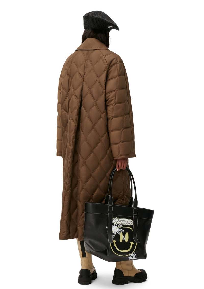 Ganni Ripstop Quilt Coat - Teak | Garmentory