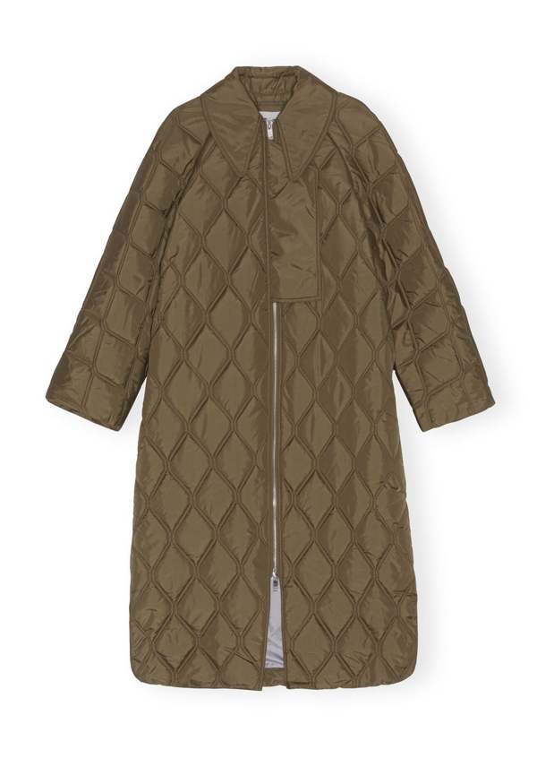 Ganni Ripstop Quilt Coat - Teak | Garmentory