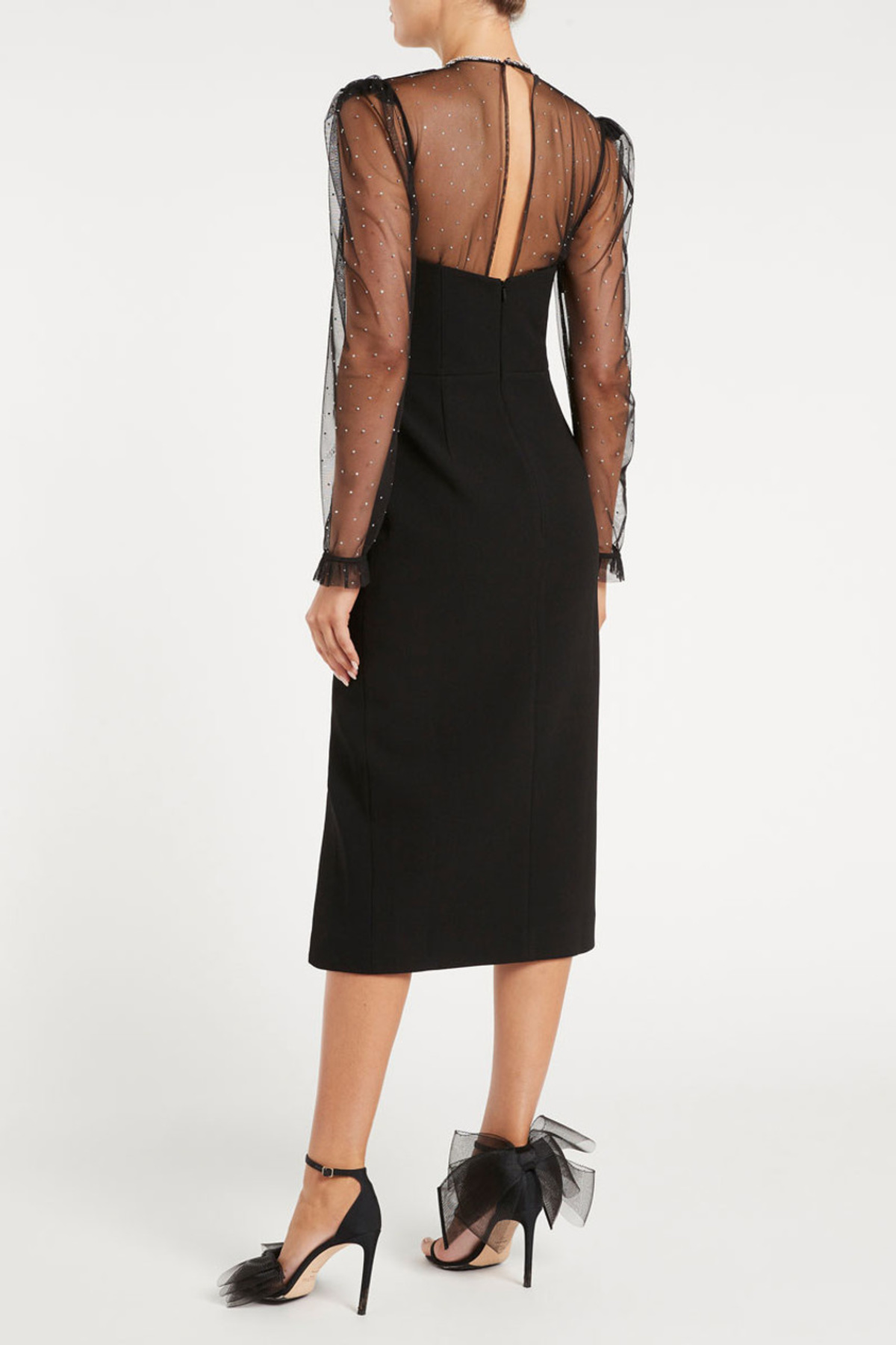 knee length dresses for ladies The Alyssa Polka Dot Gauze Midi Dress main image 1