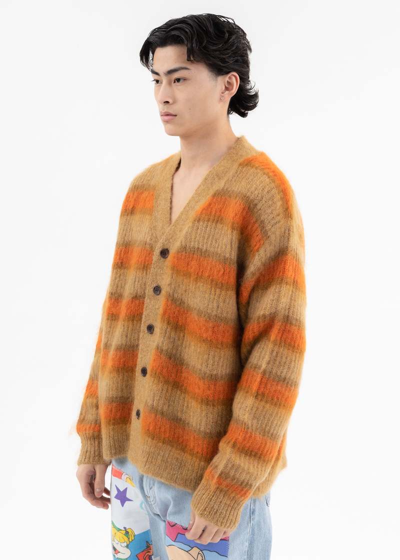 DISCOVERED MOHAIR BORDER KNIT CARDIGAN - Beige | Garmentory
