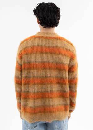 DISCOVERED MOHAIR BORDER KNIT CARDIGAN - Beige | Garmentory