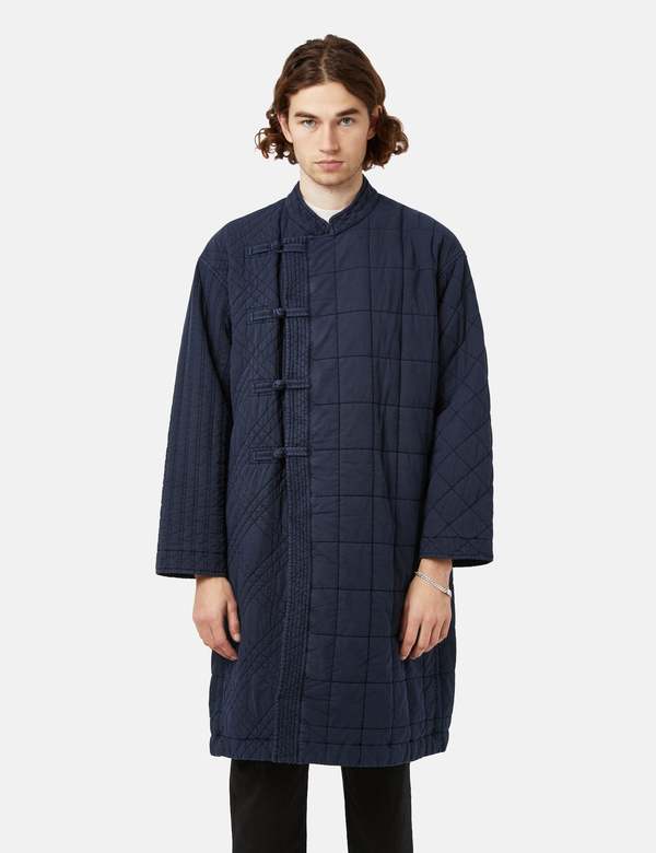新品★Peak PatchworkQuiltedNORAGICoat Snow Peak Patchwork Quilted NORAGI Coat - Navy Blue | Garmentory
