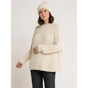 LAUDE the Label Heritage Cable Beanie - Cream | Garmentory