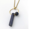 Knuckle Kiss Aerial Necklace - Lapis/Brass - Thumbnail 3