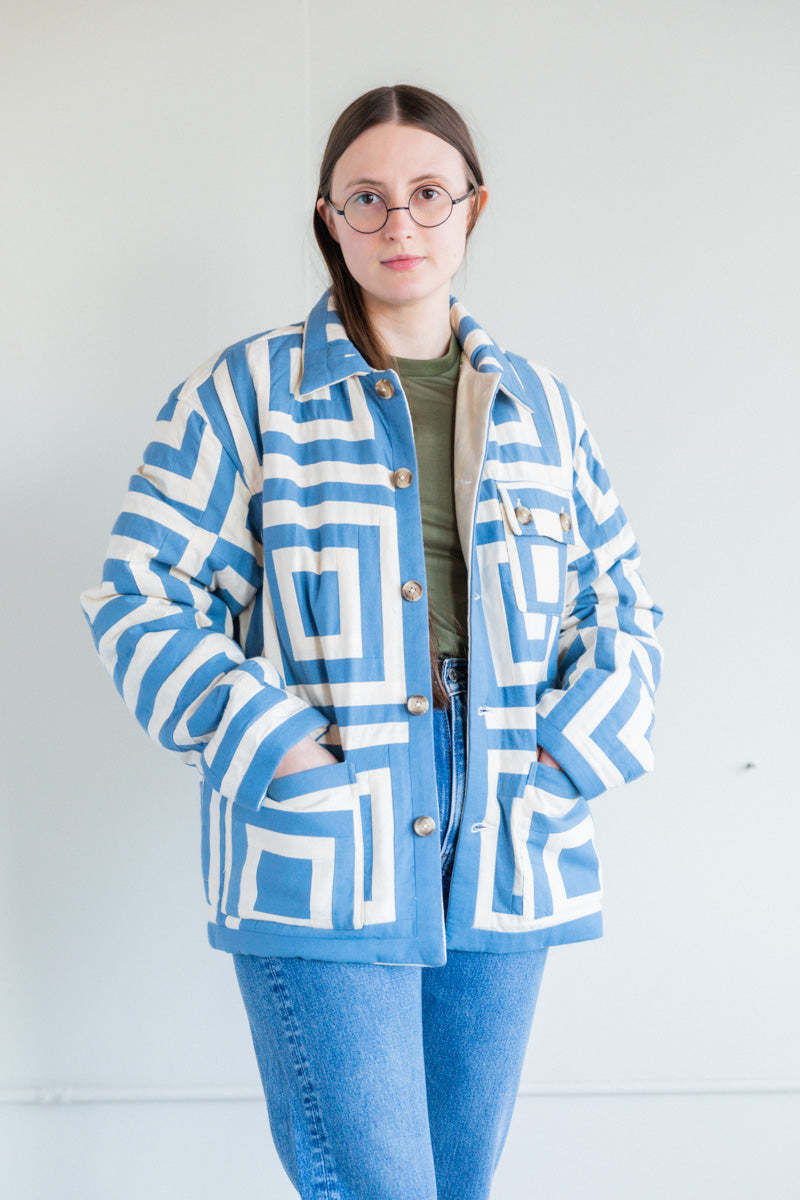 BODE REVERSIBLE WHITE HOUSE STEPS QUILT JACKET | Garmentory