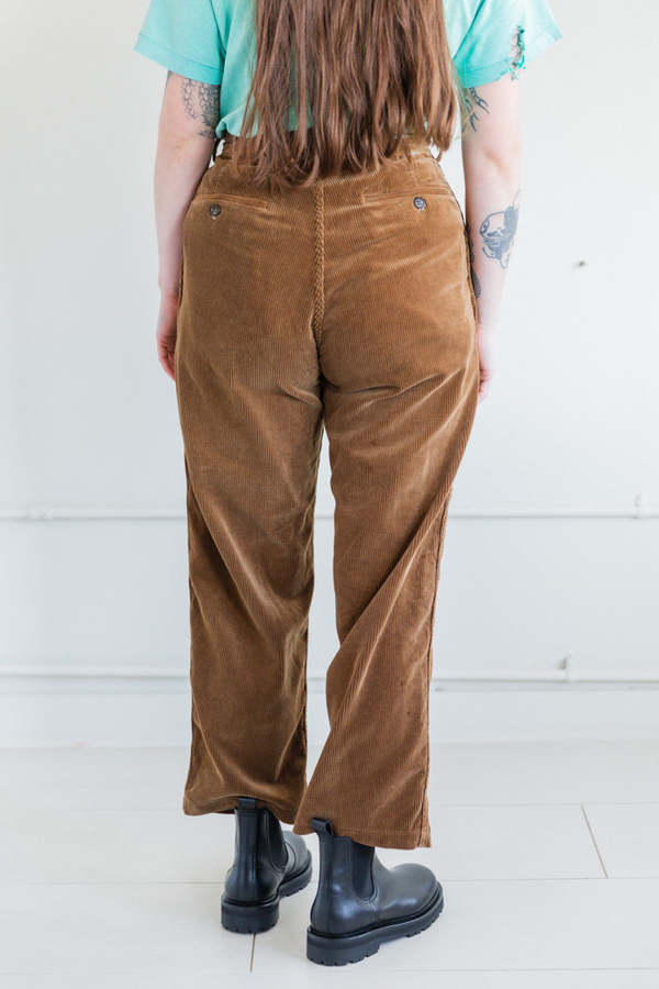 Orslow Two Tuck Corduroy Trouser - Camel | Garmentory