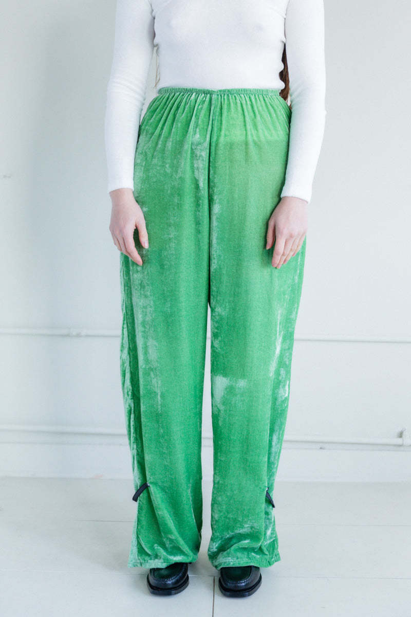 Baserange Unir Silk Velvet Pants - Green | Garmentory 