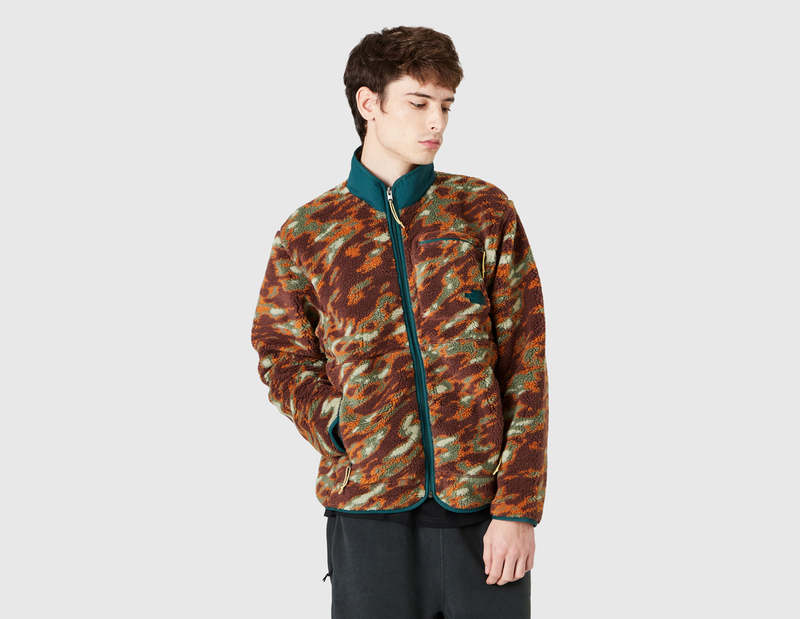 The North Face Jacquard Extreme Pile Full Zip Jacket - Dark Oak