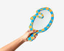 Areaware Profile Vanity Hand Mirror - Blue/ Yellow - Thumbnail 1