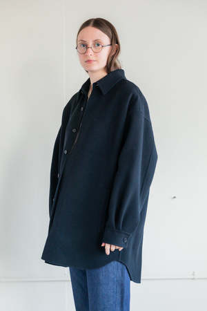 Auralee DOUBLE CLOTH SUPER FINE MELTON HAND SEWN JACKET - DARK