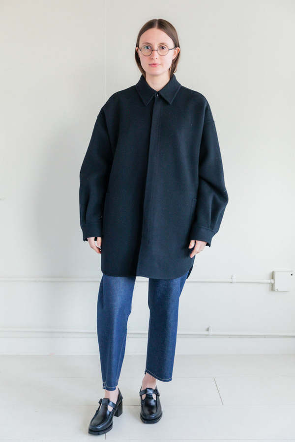 ジャケット・アウター AURALEE DOUBLE FACED NEAVY MELTON Auralee DOUBLE CLOTH SUPER FINE MELTON HAND SEWN JACKET - DARK