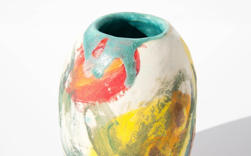 Shino Takeda Ceramic Painted Ceramic Vase