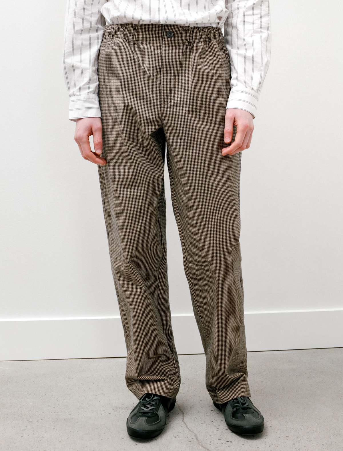 【T-ポイント5倍】 Easy-Trousers-Yellow-Gingham- パンツ