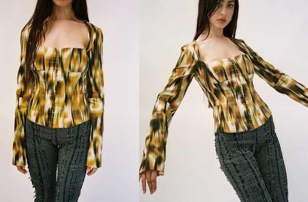 Priscavera Savanna Denim Corset Jacket - Printed