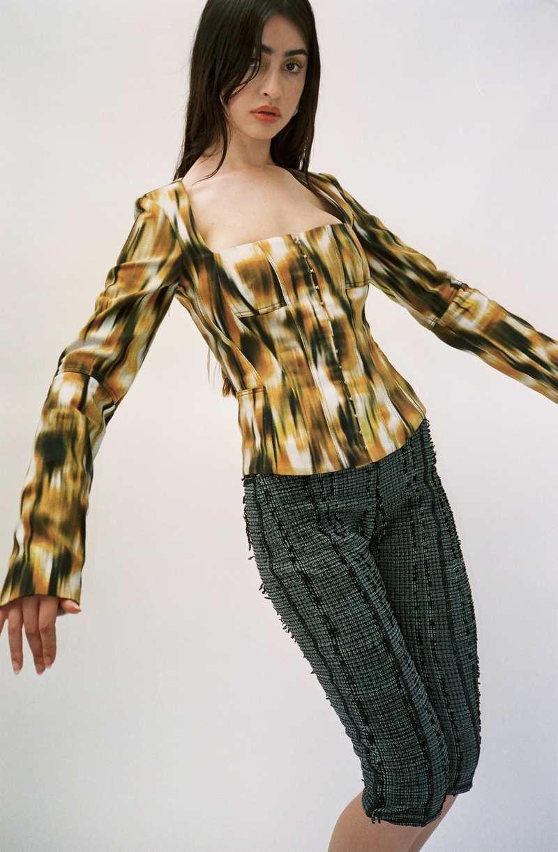 Priscavera Savanna Denim Corset Jacket - Printed