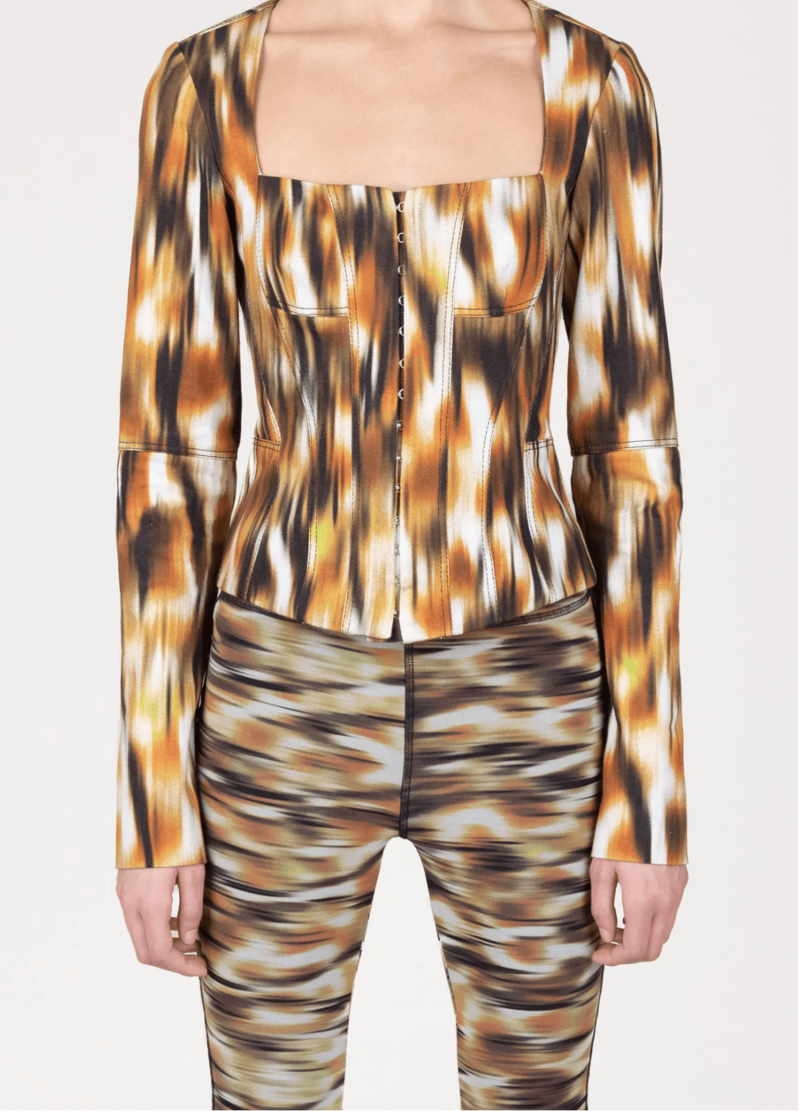 Priscavera Savanna Denim Corset Jacket - Printed