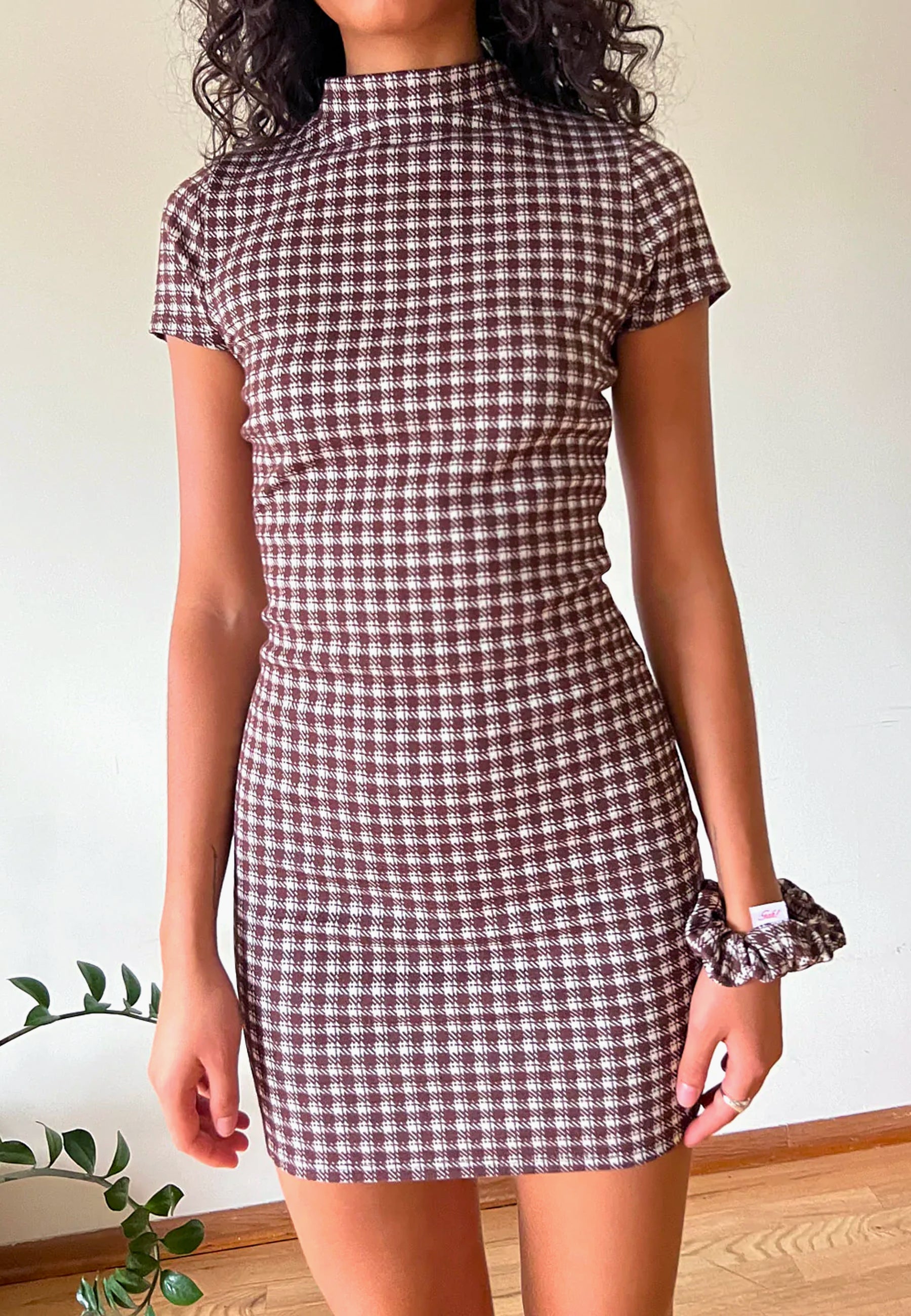 Lisa Says Gah Tai Mini Dress - Cocoa Plaid