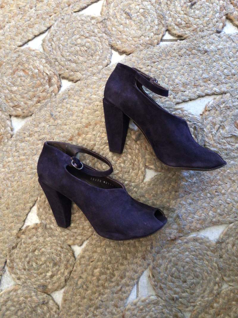 [Pre-Loved] Coclico Peep Toe Heels - Deep Eggplant