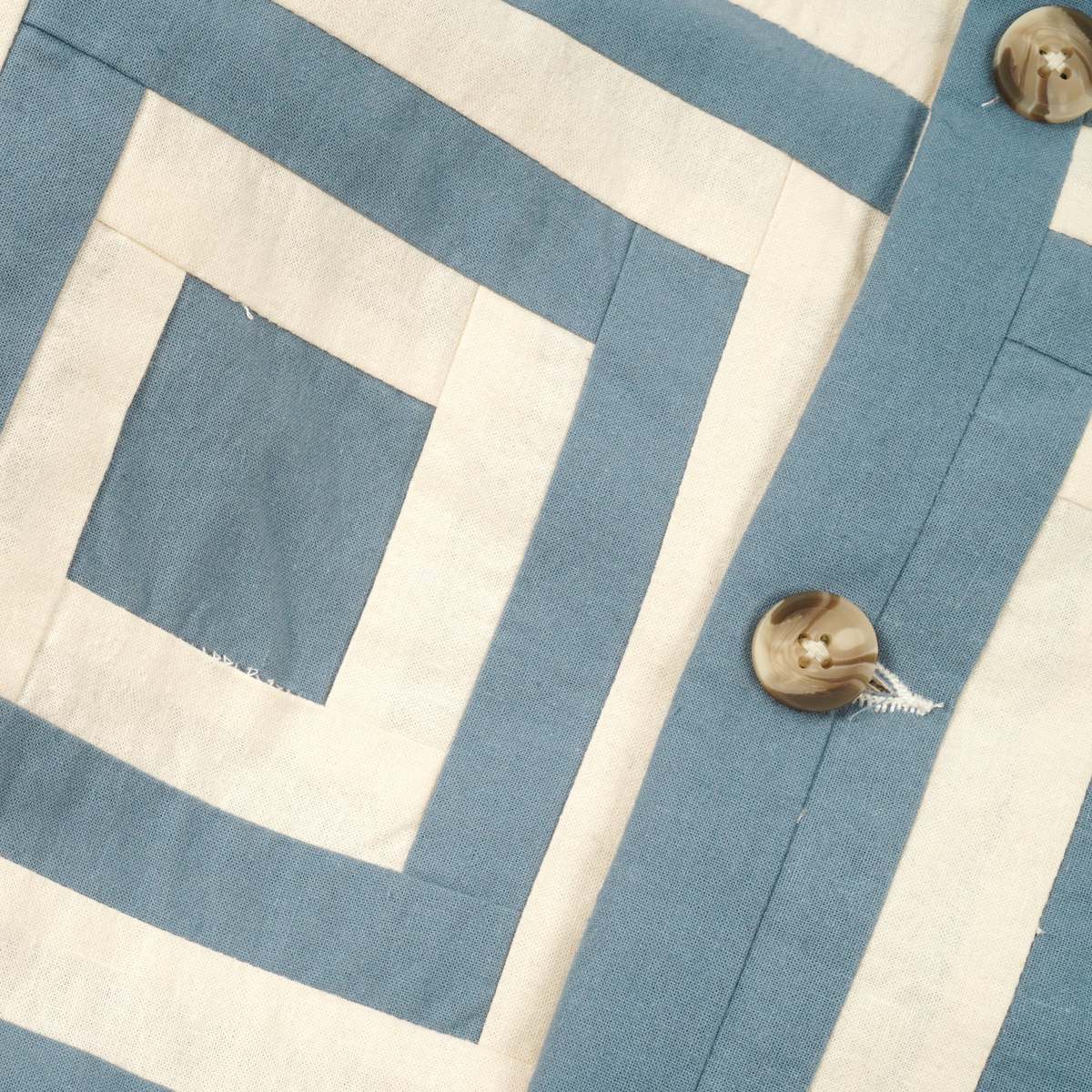 BODE WHITE HOUSE STEPS QUILT JACKET - BLUE/CREAM | Garmentory