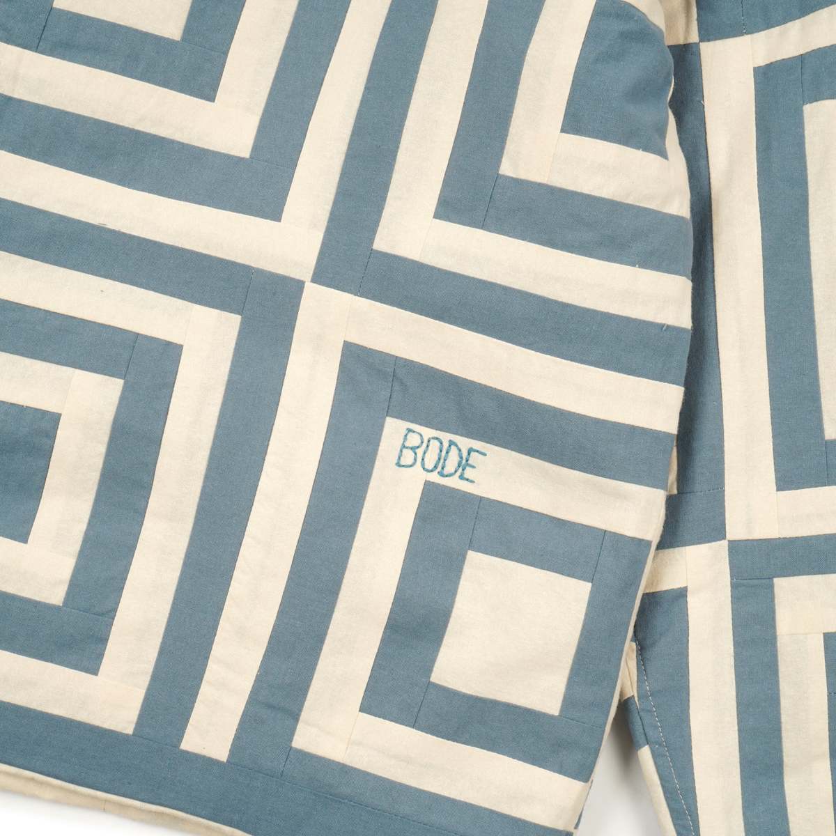 BODE WHITE HOUSE STEPS QUILT JACKET - BLUE/CREAM | Garmentory