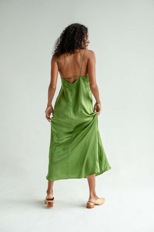 Bahhgoose Silk Slip Dress - Sage | Garmentory Bahhgoose Silk Slip Dress - Sage | Garmentory