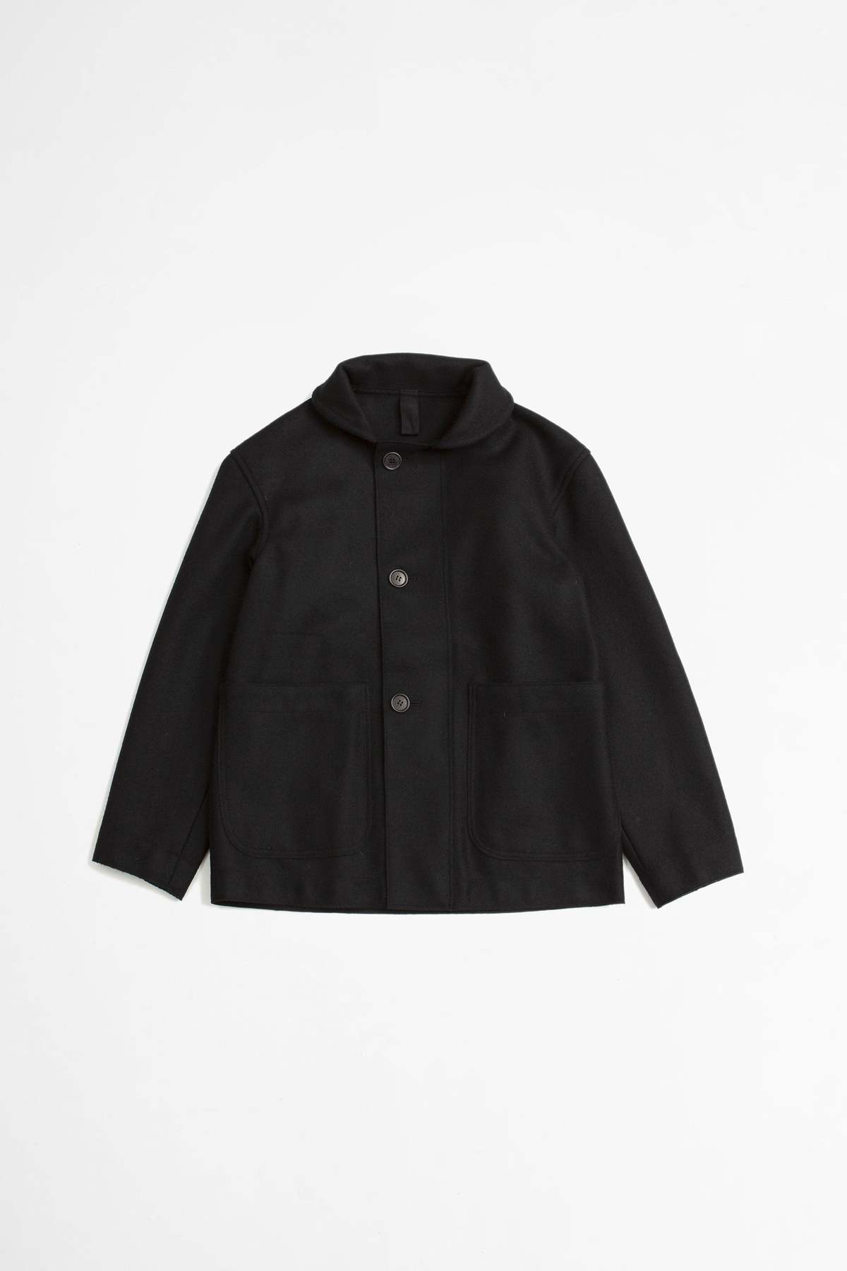 Margaret Howell Shawl Collar Military Coat - Melton Midnight