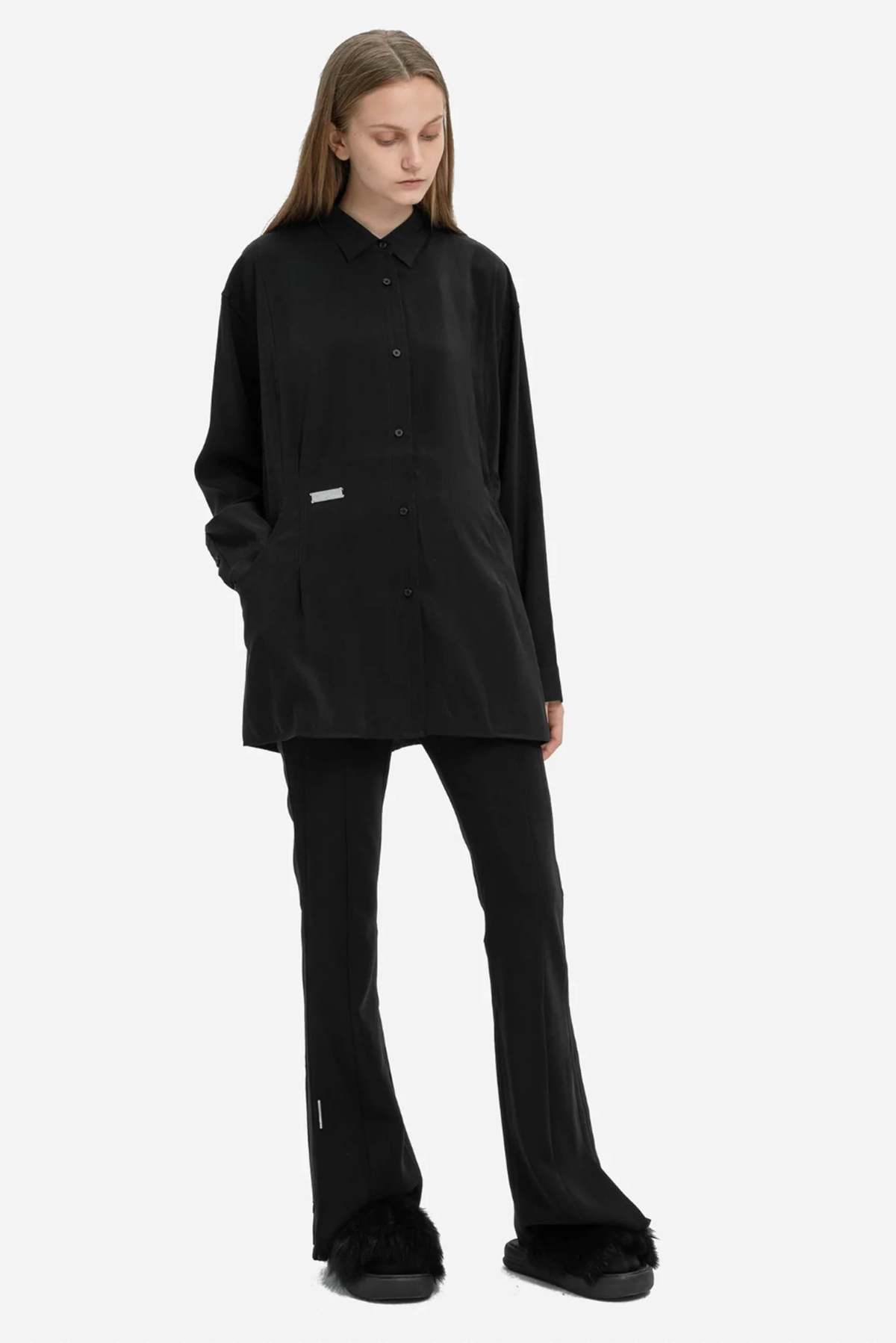 トップス c2h4 Arc Cutting Ripple Shirt C2H4 Arc Cutting Ripple Shirt | UJNG