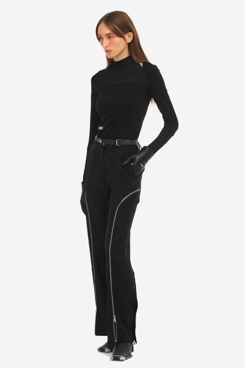 C2H4 Arc Streamline Zipped Tailoring Trousers - Black