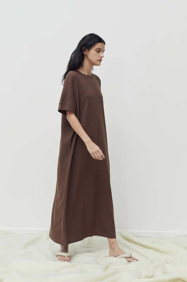 deiji studios brown dress Deiji Studios The Jersey Tee Dress