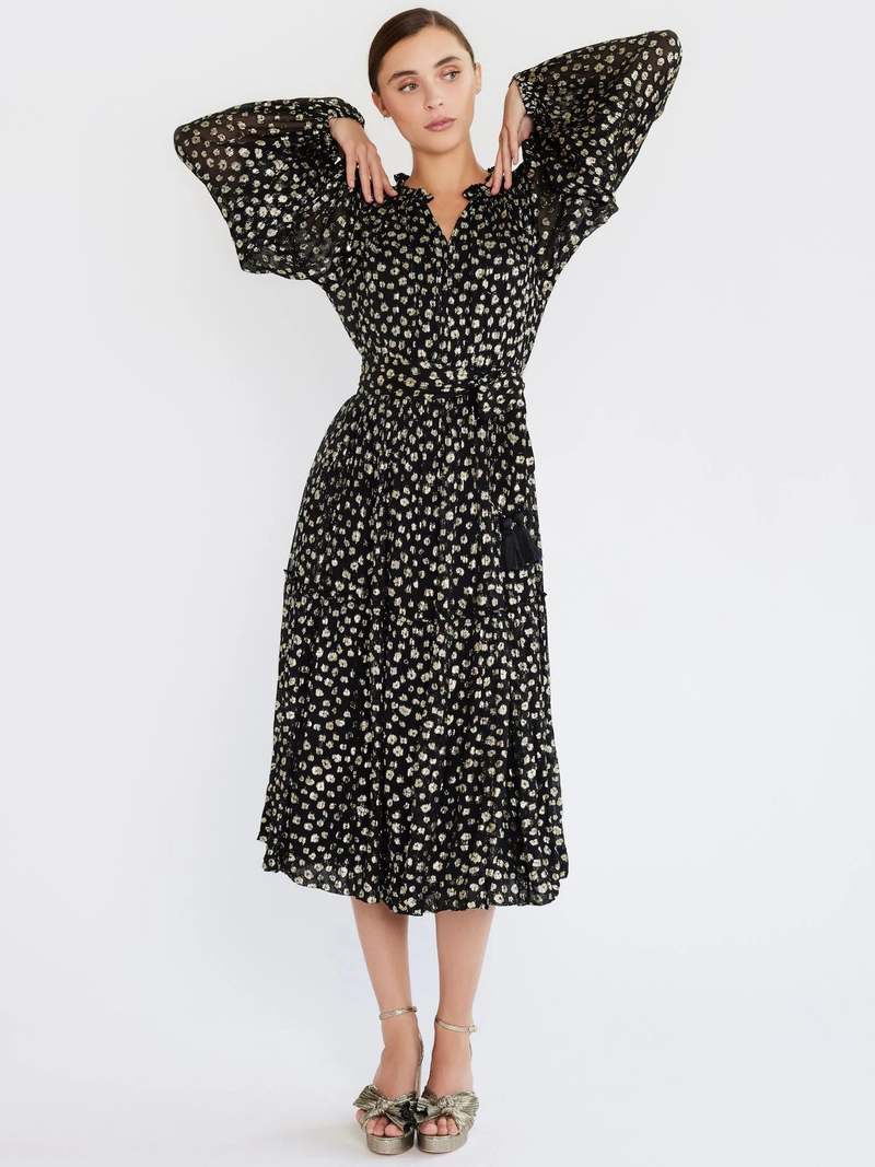Mille Marlo Dress - Black Gold Dust | Garmentory