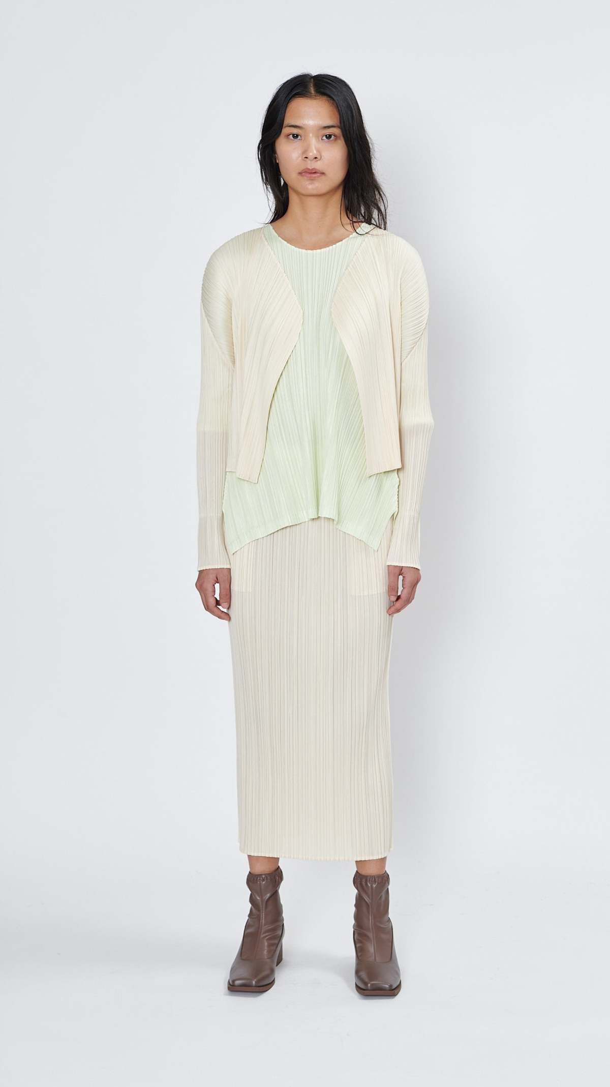 Pleats Please by Issey Miyake New Colorful Basics Cardigan - Light