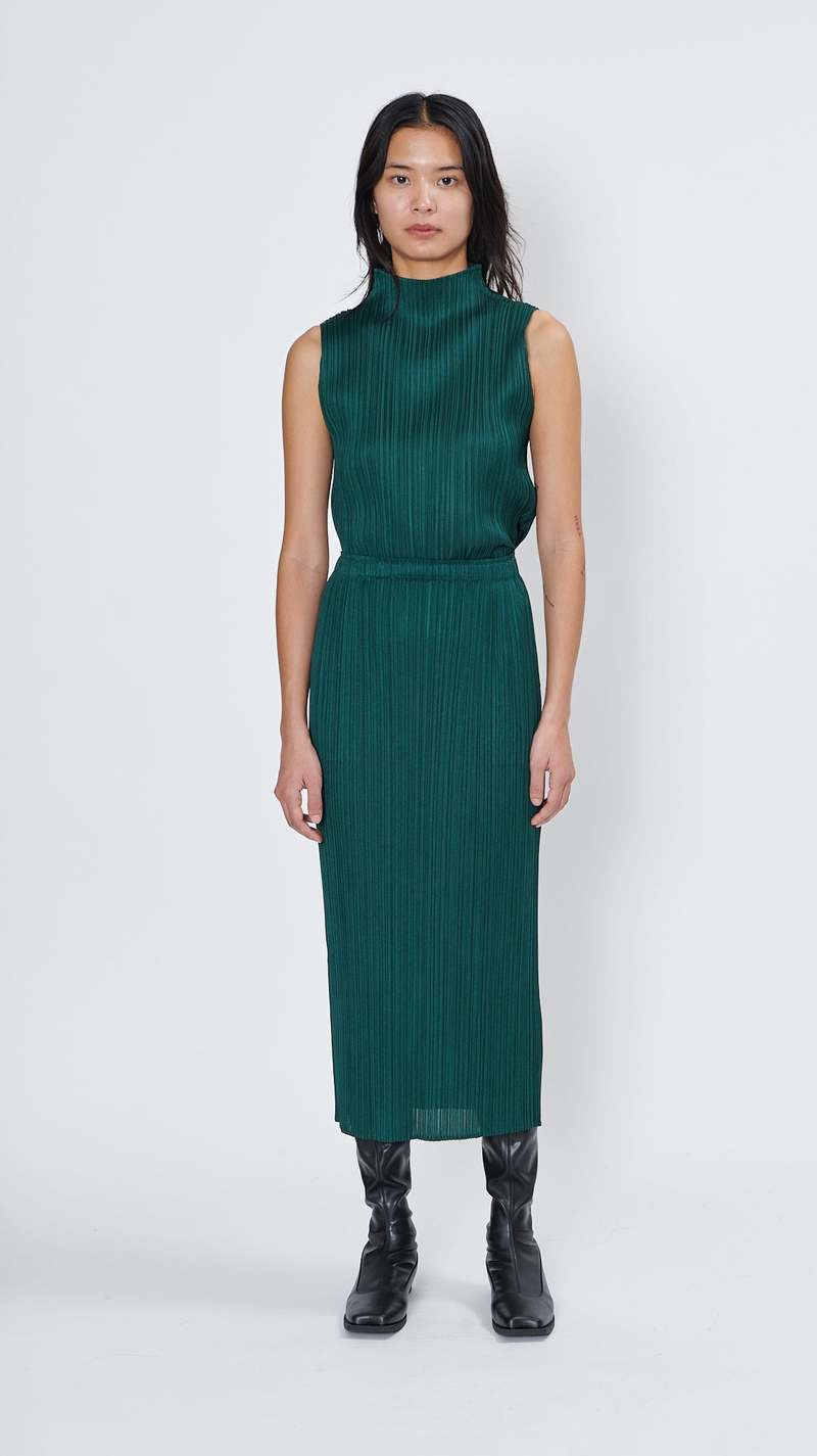 Pleats Please by Issey Miyake New Colorful Basics Skirt - Dark  