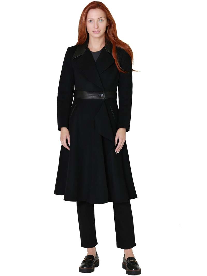 MACKAGE コート Rose Wool and Leather Coat ウール ＆ レザー Mackage Rose Wool and Leather Coat | Saks Fifth Avenue