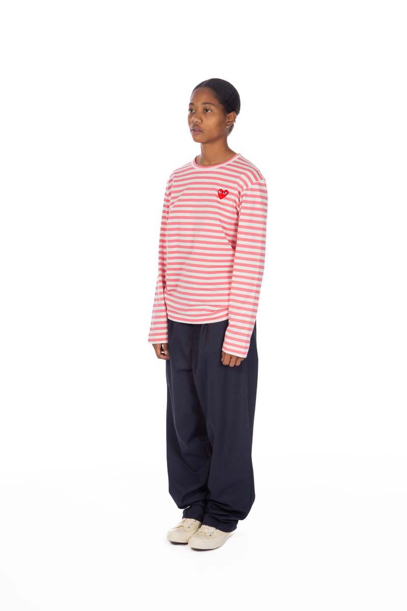 Comme des Garçons Play Long Sleeve - Pink Striped | Garmentory