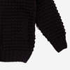 FAIZ T.S. Oxford Waffle Wool Knit Cowichan Sweater - Black - Thumbnail 5