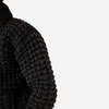 FAIZ T.S. Oxford Waffle Wool Knit Cowichan Sweater - Black - Thumbnail 6