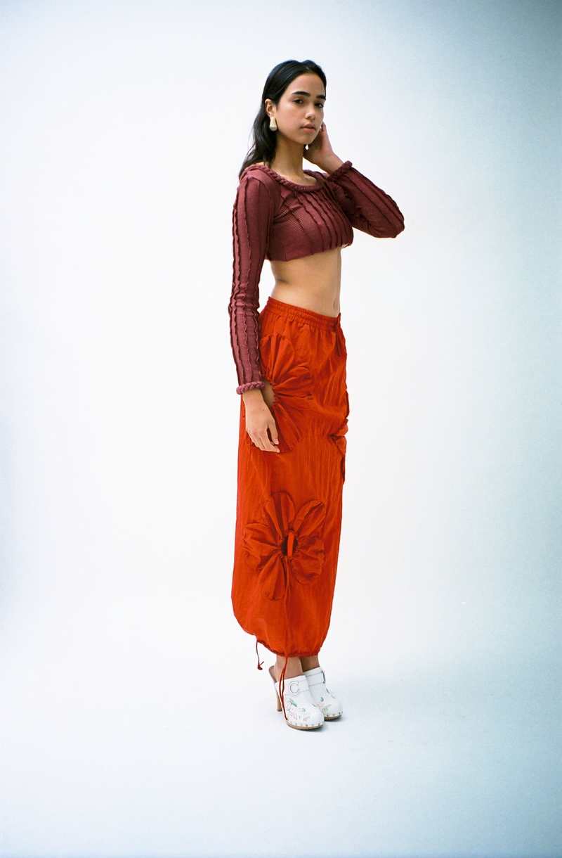 【関税込み】J.Kim レッド Flower マキシスカート J.Kim Flower Skirt - Red | Garmentory