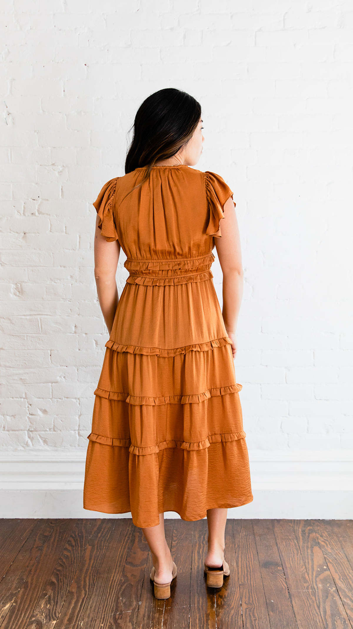 knee length dresses for ladies Pinch Solid Tie Maxi Dress – Timber Boutique main image 0