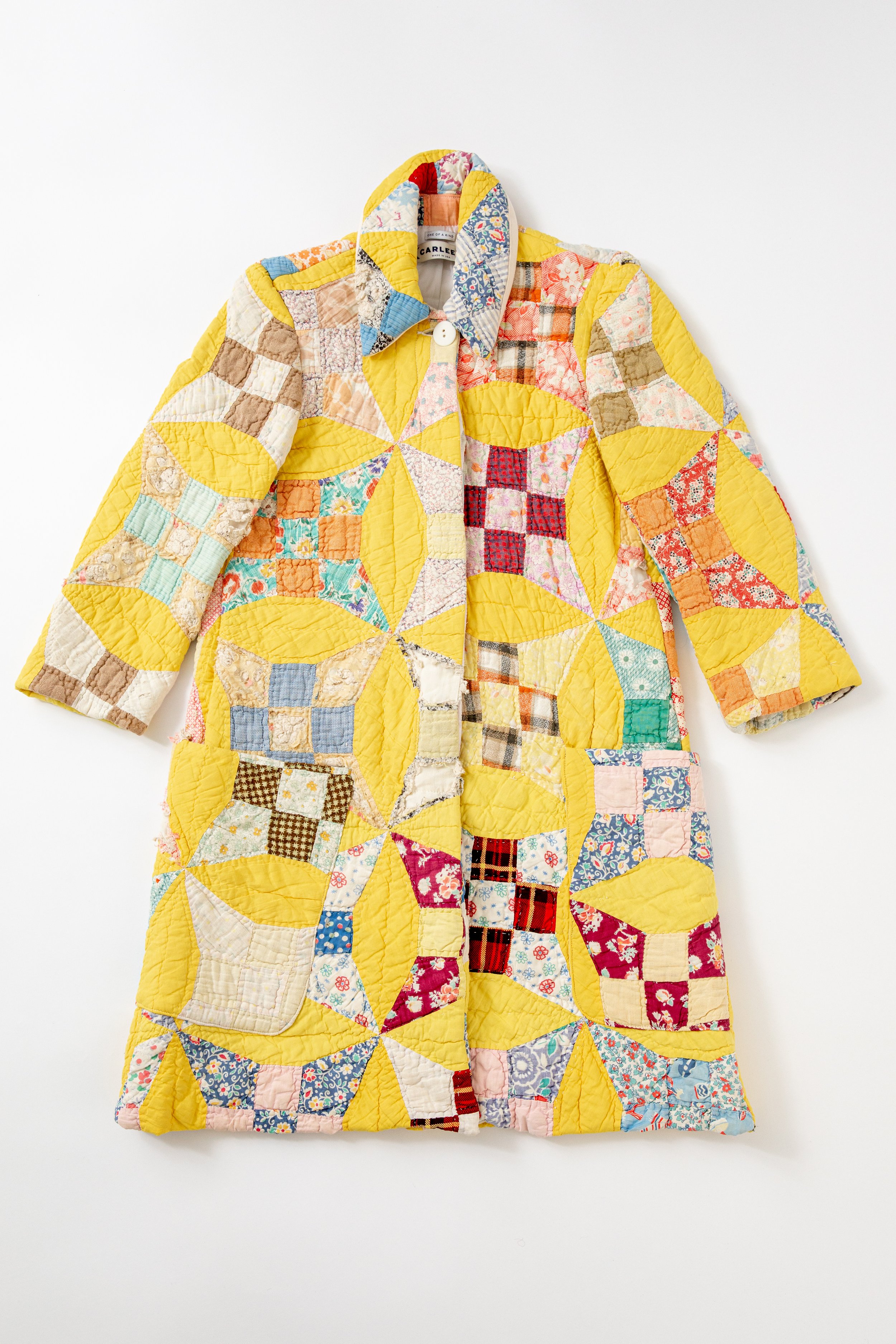 Carleen Original Quilt Coat Yellow Glorified Nine Patch Garmentory