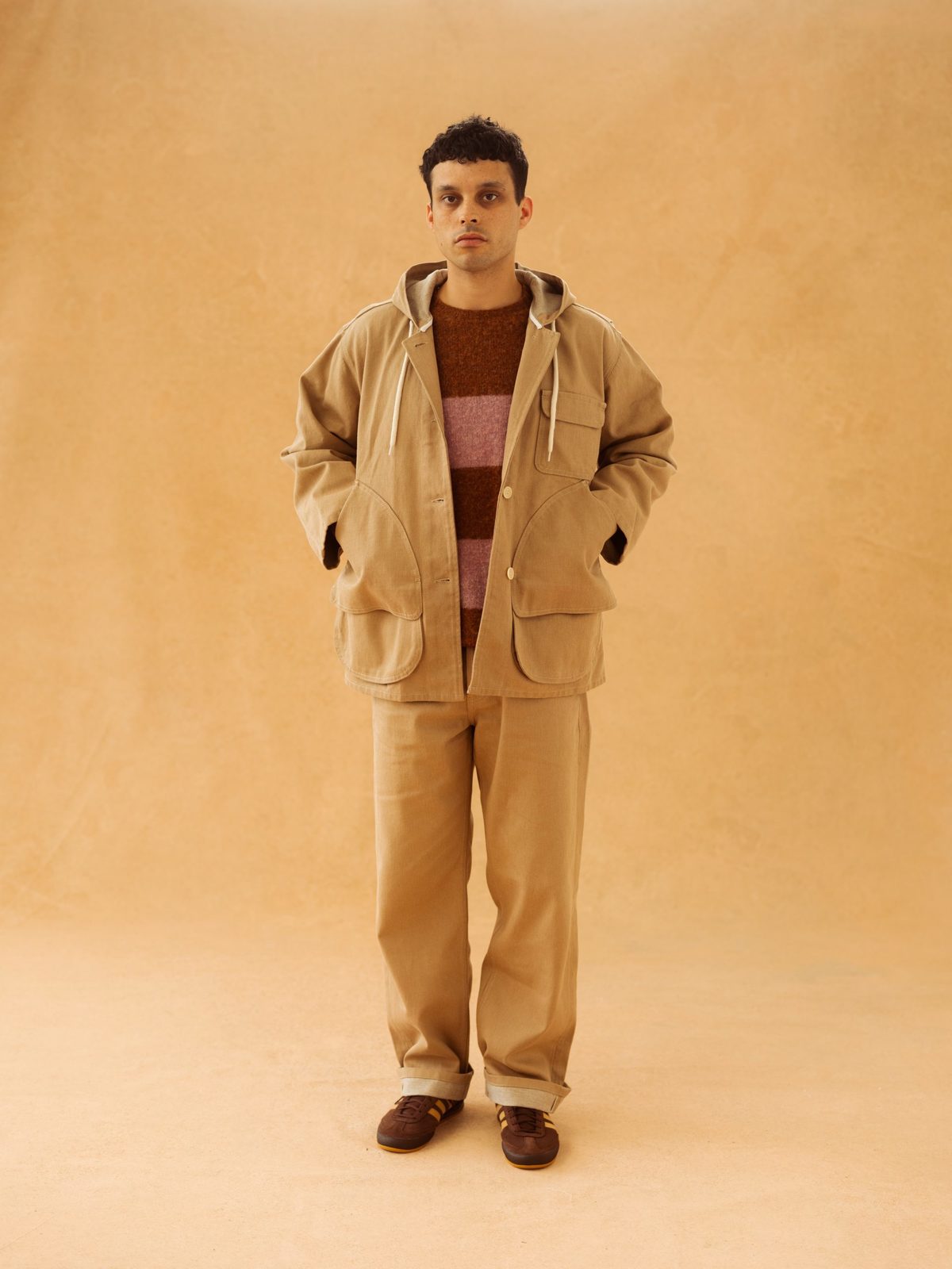 Unisex I AND ME Selvedge Baggy Jeans - beige - Image 1 of 7